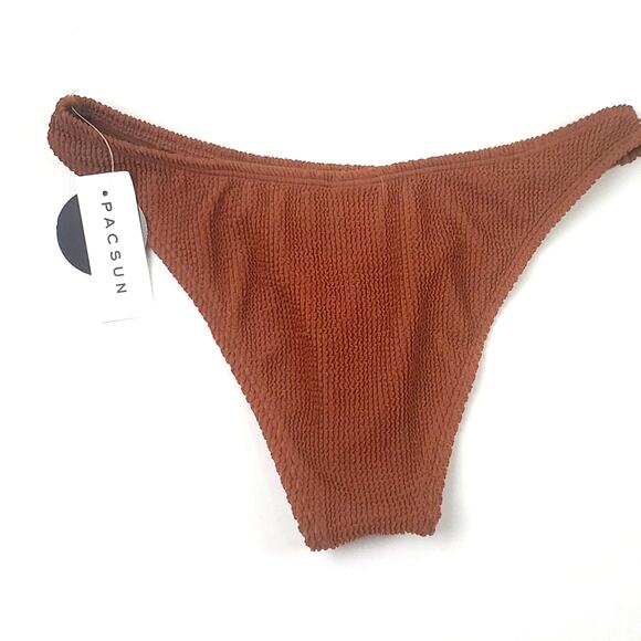 Pacsun | Salero Swim Eco Brown High Cut Scoop Bikini Bottom, Size Medium - Picture 4 of 9